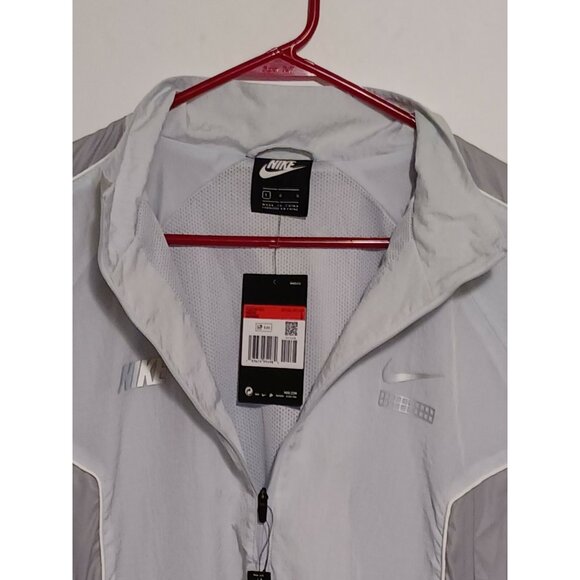 NIKE Zip Up Gray Windbreaker Jacket Coat Size Large  Just Do It CU 6726-043 - Picture 4 of 5